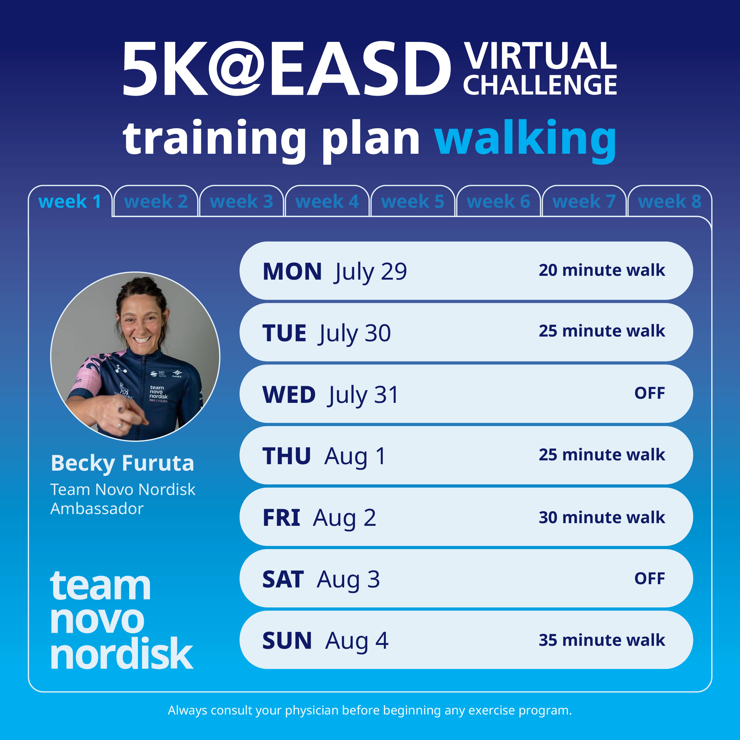 5K Training Plans Week 1 Walk