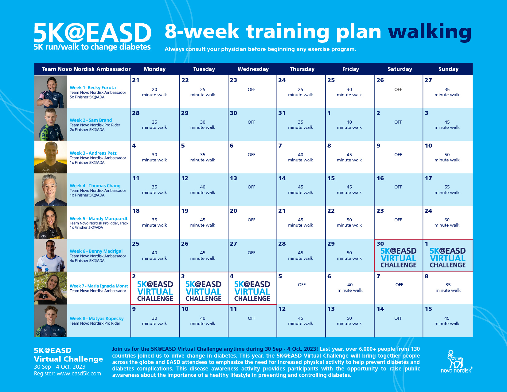 8-Week Walking Training Plan